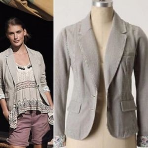 Anthropologie EUC alihop striped floral blazer szS